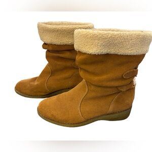 Land’s End Women’s Chalet Brown Suede Leather
Faux Fur Boots 8B‎